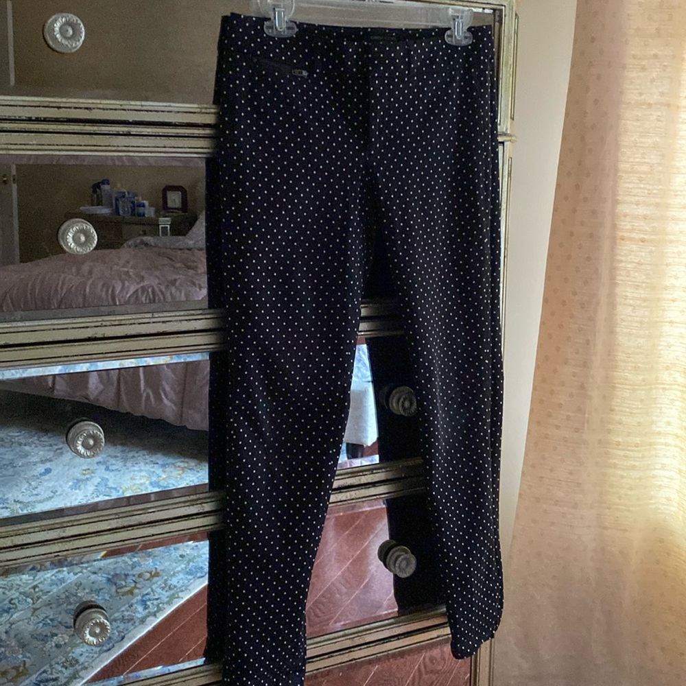 Banana Republic Sloan Pants, Size 2, Black and White Polka Dot